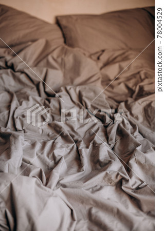 morning bed ruffled sleep wrinkled textile blanket morning bed ruffled sleep wrinkled textile blanket 78004529