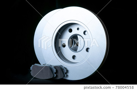 Repair service. Auto motor mechanic spare or automotive piece on black background. New metal car part. Repair and vehicle service with space for text. Repair service. Auto motor mechanic spare or automotive piece on black background. New metal car part. Repair and vehicle service with space for text. 78004558