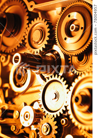 engine gear wheels, industrial background engine gear wheels, industrial background 78004957