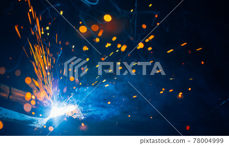 artistic welding sparks light, industrial background 78004999