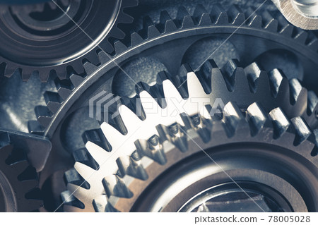 engine gears wheels, closeup view 78005028