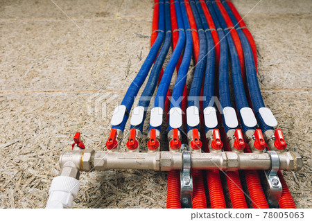 corrugation pipes with ball valves in boiler room corrugation pipes with ball valves in boiler room 78005063