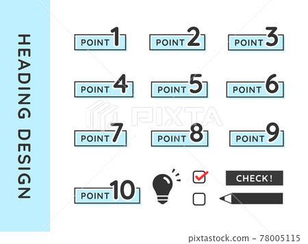Point, point, heading, label icon illustration set 78005115