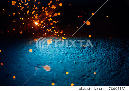 artistic welding sparks light, industrial background 78005181