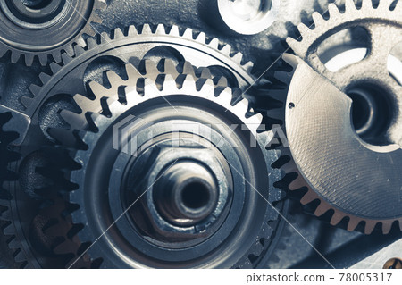 engine gears wheels, closeup view engine gears wheels, closeup view 78005317