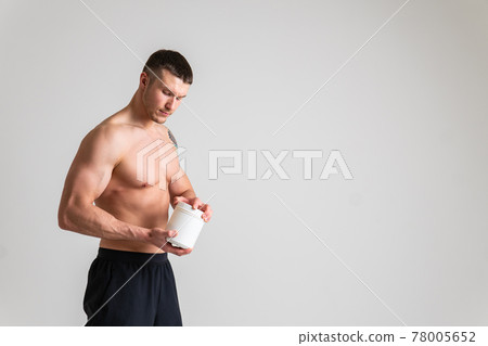 Fitness protein jars white on white background bodybuilder powder strong high injury, ill sick caucasian massage stress, hand Touching sickness, disease suffer attractive Fitness protein jars white on white background bodybuilder powder strong high injury, ill sick caucasian massage stress, hand Touching sickness, disease suffer attractive 78005652