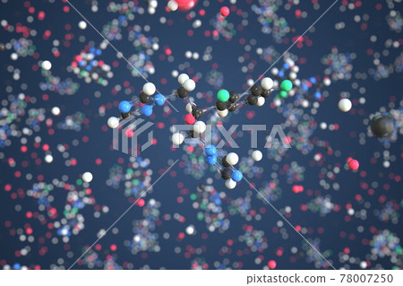 Fluconazole molecule. Conceptual molecular model. Chemical 3d rendering 78007250