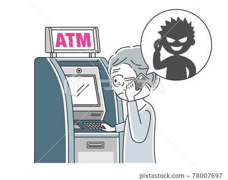 Illustration of elderly people victims of transfer fraud 78007697