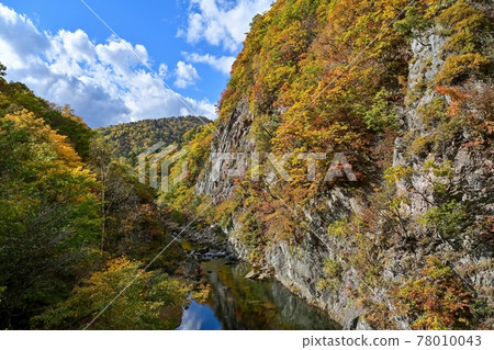 The best time to see the autumn leaves of Jozankei in the background of the blue sky @ Hokkaido The best time to see the autumn leaves of Jozankei in the background of the blue sky @ Hokkaido 78010043