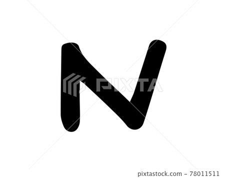 Cute English N English Romaji (black color) / handwritten illustration material 78011511