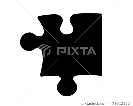 Illustration material of black puzzle piece 78012132