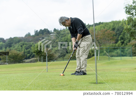 Senior men enjoying golf 78012994