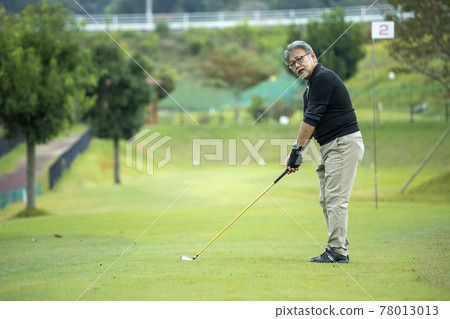 Senior men enjoying golf Senior men enjoying golf 78013013