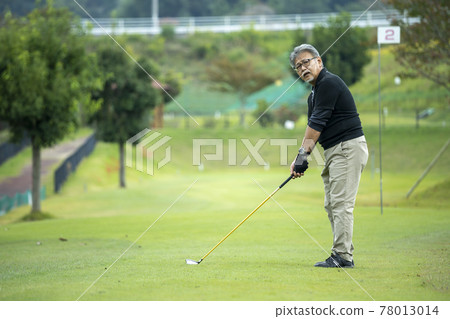 Senior men enjoying golf Senior men enjoying golf 78013014