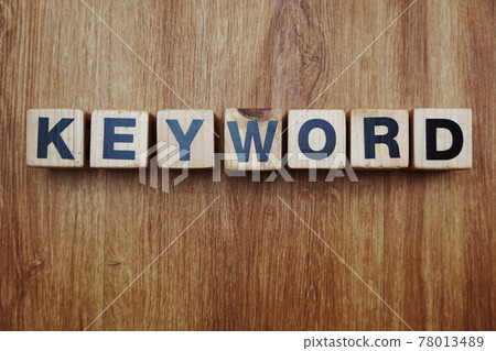 keyword word created with cubes alphabet letters on blue background keyword word created with cubes alphabet letters on blue background 78013489