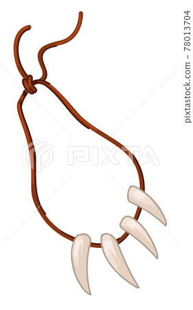 Necklace of fangs or bones, prehistoric jewelry Necklace of fangs or bones, prehistoric jewelry 78013704