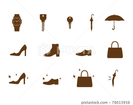 鞋袋傘鑰匙圖標集 鞋袋傘鑰匙圖標集 78013938