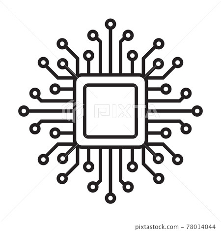 Processor chip vector icon for graphic design, logo, web site, social media, mobile app, ui illustration 78014044