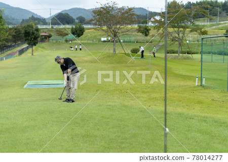 享受高爾夫球的老人 78014277