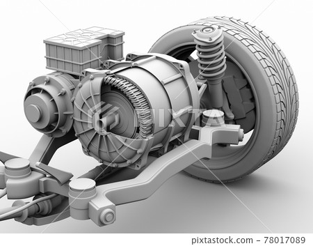 Motor-driven clay rendering image for electric vehicles (cut view) Motor-driven clay rendering image for electric vehicles (cut view) 78017089