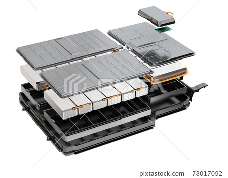 白色背景下電動汽車電池組的結構圖。 白色背景下電動汽車電池組的結構圖。 78017092