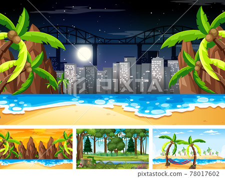 Set of different nature horizontal scenes Set of different nature horizontal scenes 78017602