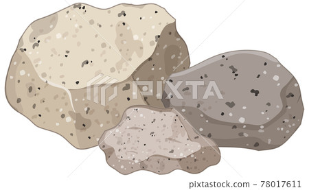 Group of granite stones on white background 78017611