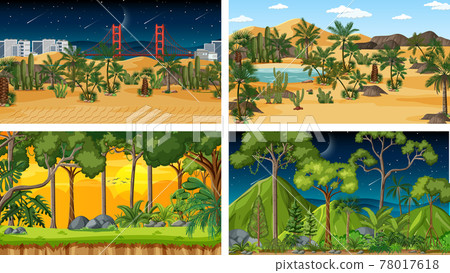 Four different nature horizontal scenes Four different nature horizontal scenes 78017618