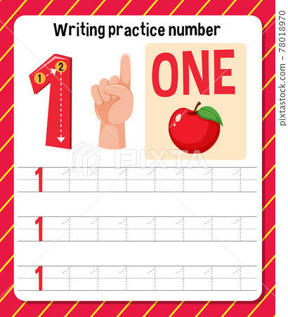 Writing practice number 1 worksheet Writing practice number 1 worksheet 78018970