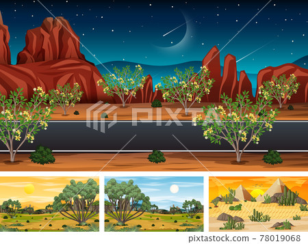 Set of different nature horizontal scenes 78019068