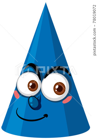 Cone cartoon character with face expression on white background Cone cartoon character with face expression on white background 78019072