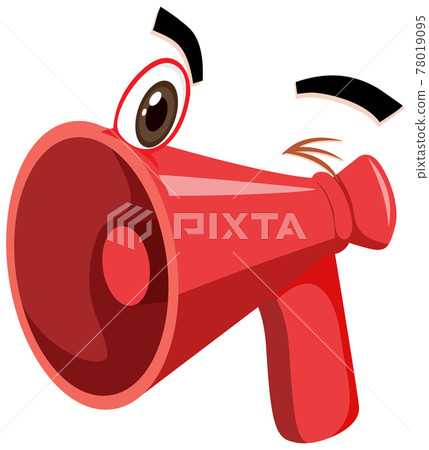 Megaphone cartoon character with facial expression Megaphone cartoon character with facial expression 78019095
