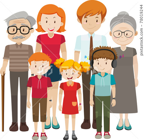 Member of family cartoon character on white background 78019244