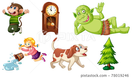 Set of different nursery rhyme character isolated on white background 78019246