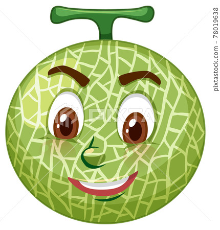 Cantaloupe melon cartoon character with facial... - Stock Illustration  [78019638] - PIXTA