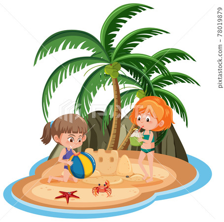 Children at the island isolated 78019879