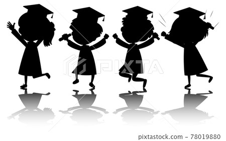 Set of kids silhouette with reflex 78019880