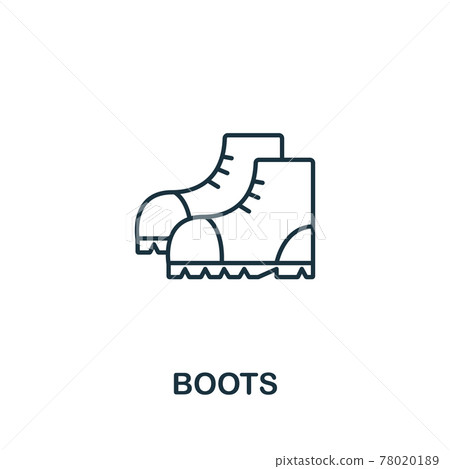Boots icon from work safety collection. Simple line element Boots symbol for templates, web design and infographics Boots icon from work safety collection. Simple line element Boots symbol for templates, web design and infographics 78020189