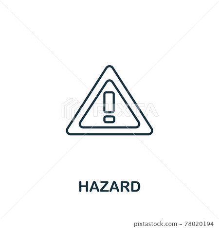 Hazard icon from work safety collection. Simple line element Hazard symbol for templates, web design and infographics Hazard icon from work safety collection. Simple line element Hazard symbol for templates, web design and infographics 78020194