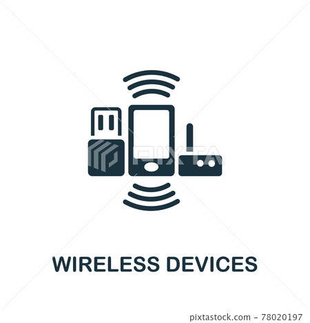 Wireless Devices icon. Simple line element Wireless Devices symbol for templates, web design and infographics Wireless Devices icon. Simple line element Wireless Devices symbol for templates, web design and infographics 78020197
