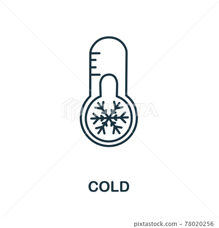 Cold icon from winter collection. Simple line element Cold for templates, web design and infographics 78020256