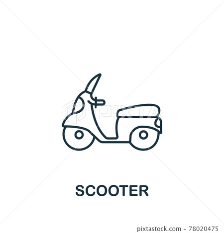Scooter icon. Simple line element Scooter symbol for templates, web design and infographics Scooter icon. Simple line element Scooter symbol for templates, web design and infographics 78020475