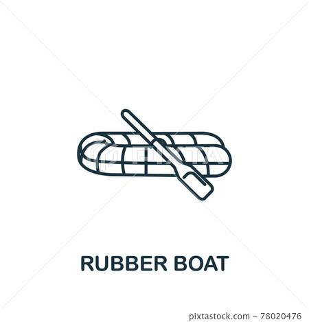 Rubber Boat icon. Simple line element Rubber Boat symbol for templates, web design and infographics Rubber Boat icon. Simple line element Rubber Boat symbol for templates, web design and infographics 78020476