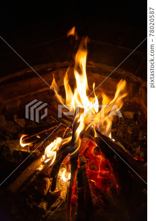 Bonfire Burning bonfire and flame Bonfire Burning bonfire and flame 78020587
