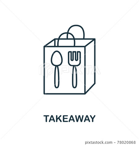 Takeaway Food icon. Line style symbol from shopping icon collection. Takeaway Food creative element for logo, infographic, ux and ui 78020868