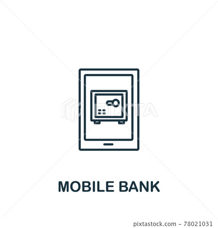 Mobile Bank icon from security collection. Simple line element Mobile Bank symbol for templates, web design and infographics 78021031