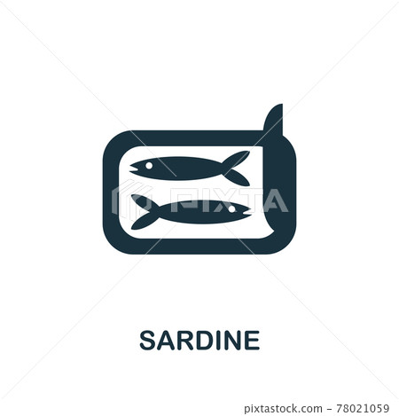 Sardine icon. Simple illustration from seafood collection. Creative Sardine icon for web design, templates, infographics and more Sardine icon. Simple illustration from seafood collection. Creative Sardine icon for web design, templates, infographics and more 78021059