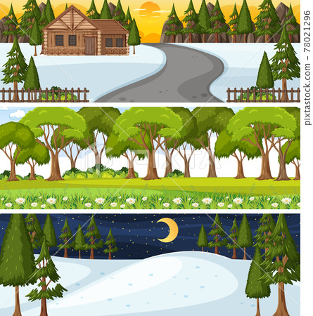 Set of different nature horizontal scenes Set of different nature horizontal scenes 78021296