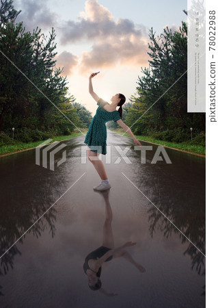 water reflection of Asian models, second self concept water reflection of Asian models, second self concept 78022988