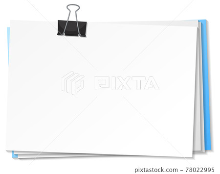 Blank papers and binder clip template Blank papers and binder clip template 78022995